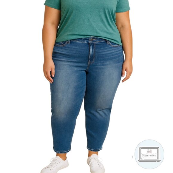 Democracy Womens Jeans Ab Technology Skinny Light Wash Stretch Denim Size 24W - Picture 1 of 13